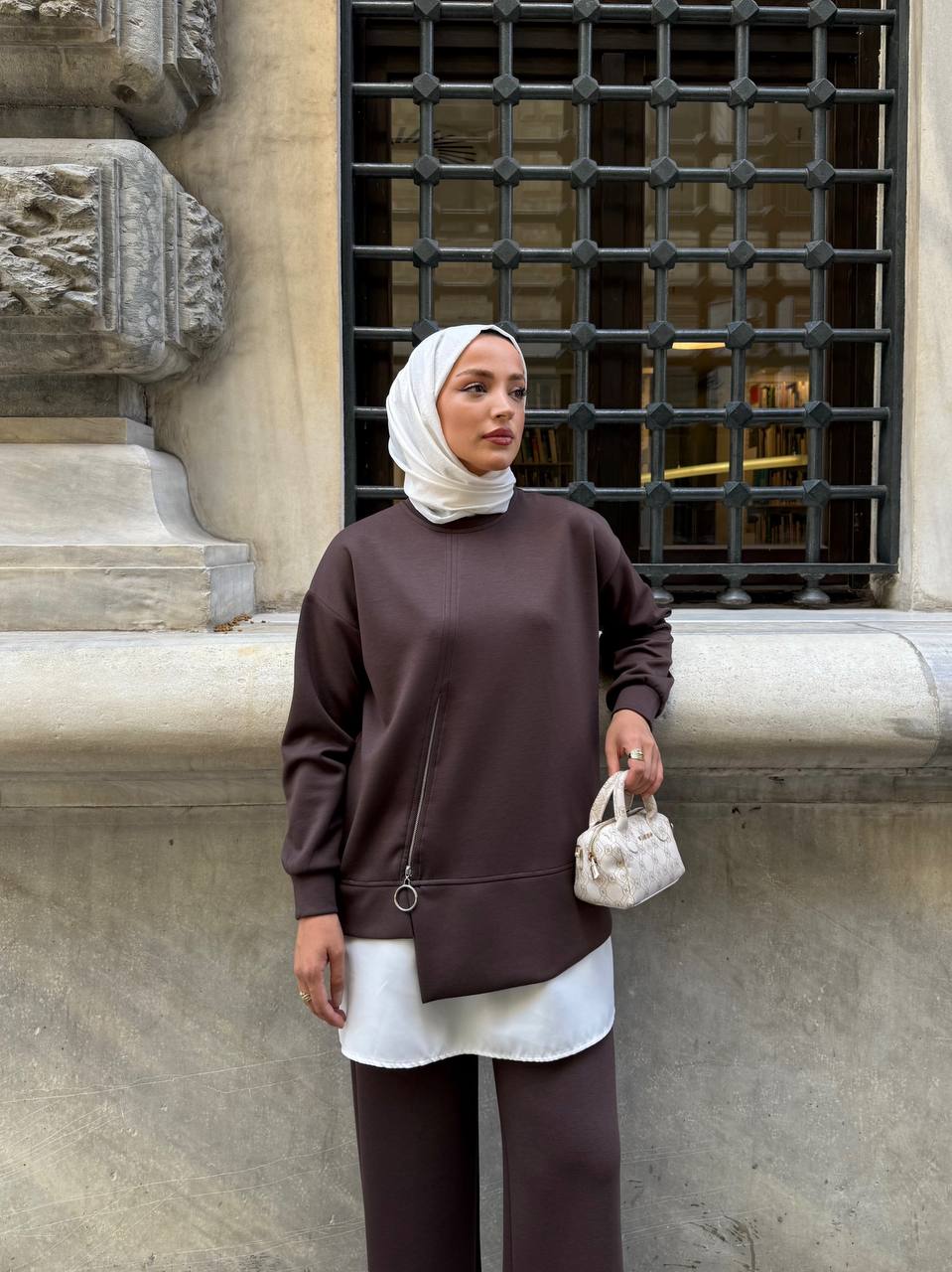 Fermuar detaylı etek garnili 2 li takım